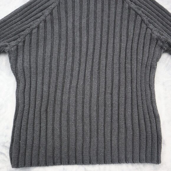 Herman Geist Sweater Women Large Gray Casual Outdoors Preppy Mock Neck Ribbed - Picture 10 of 15
